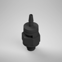 F215080, Swivel Fitting, 10-32 O-ring Base, Straight 1/16 Inch Barb, Nylon