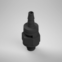 F215083, Swivel Fitting, 10-32 O-ring Base, Straight 3/32 Inch Barb, Nylon